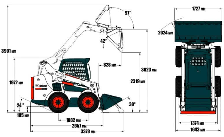 Габаритные размеры Bobcat S530