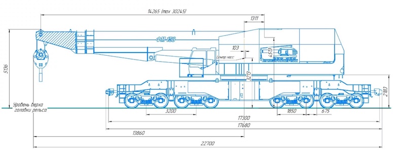 Габариты крана ФМ-150У