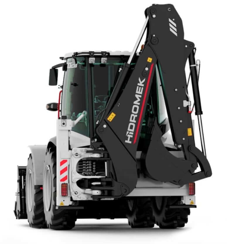 Размеры и вес равноколесного экскаватора-погрузчика Hidromek 102S Alpha K4
