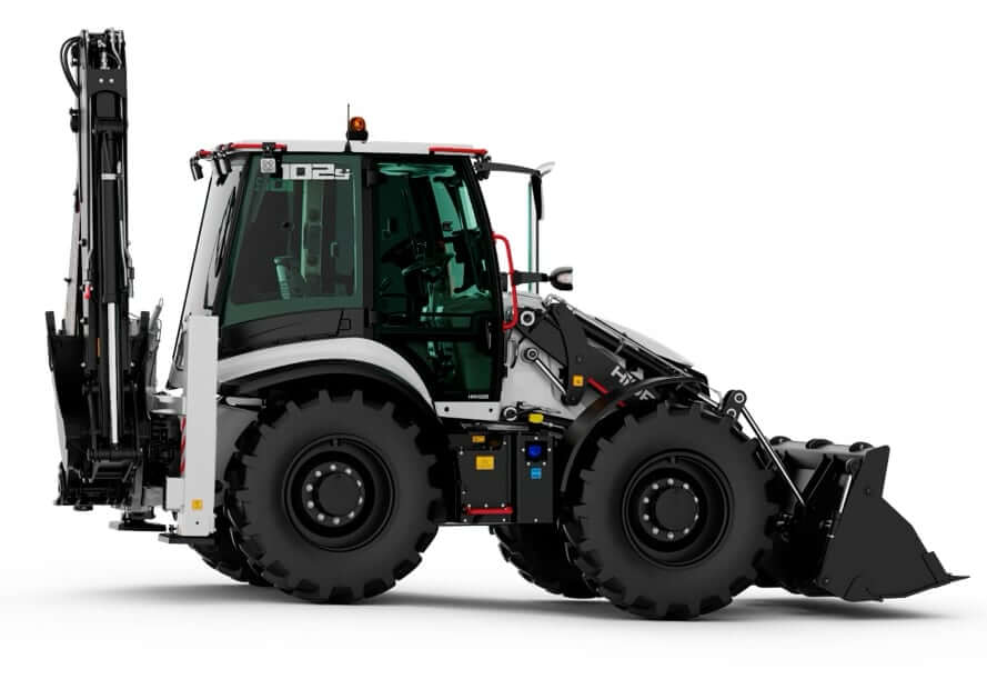 Размеры, вес и ТТХ равноколесного экскаватора-погрузчика Hidromek 102S Supra K4