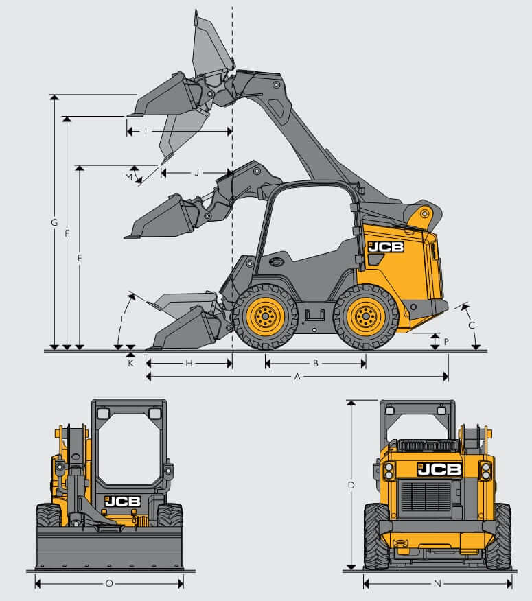 Вес и размеры мини-погрузчика с бортовым поворотом JCB 250